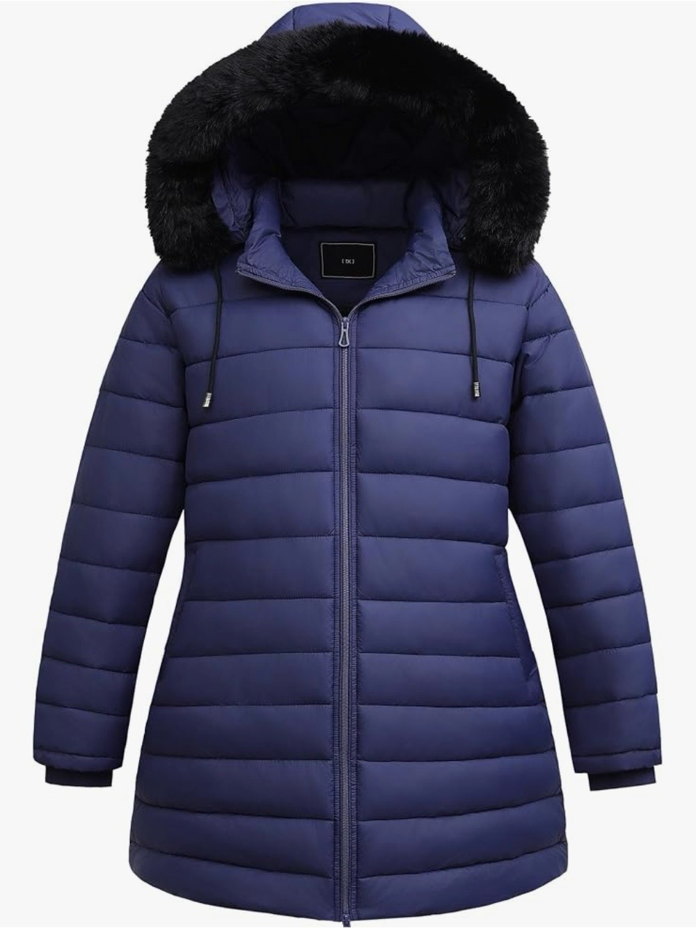 NWT Pefflarge Classic Quilted Hooded Puffer Parka Coat Navy Size: Plus 3X